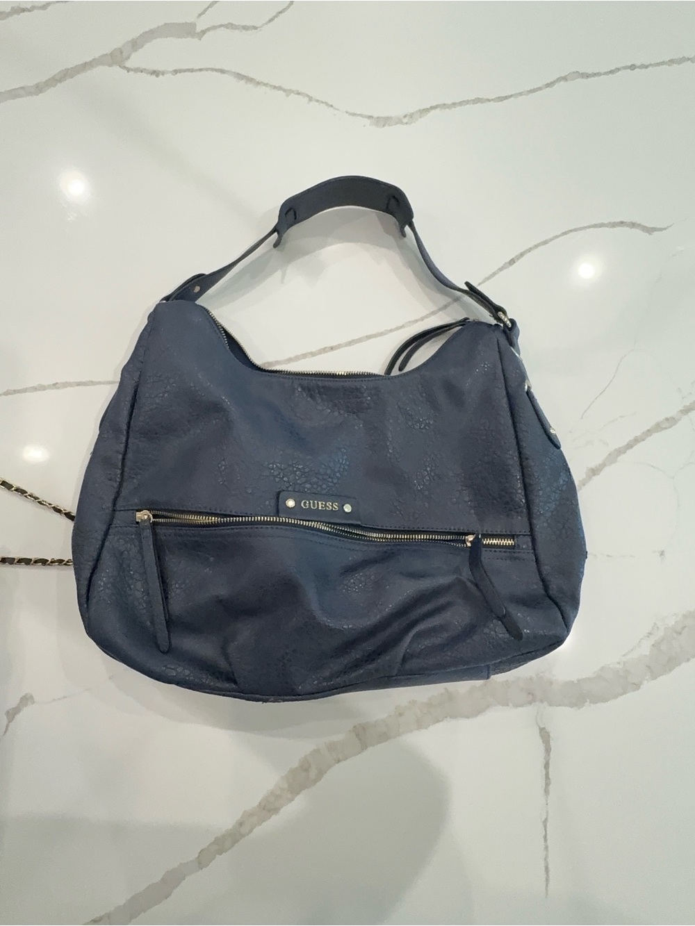 Guess Navy Blue Shoulder Hobo Bag